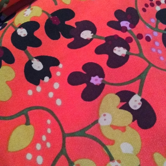 NWT LuLaRoe Maxi skirt, XXS, orange with black, purple, yellow floral - Picture 3 of 4